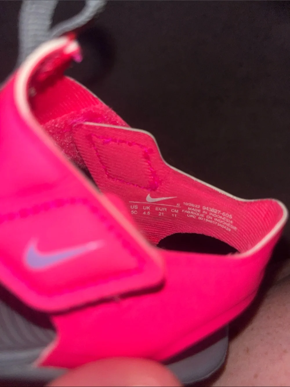 Nike Sunray protect 2 infant Pink and Gray Water-Friendly Sandals size 5c NWOT